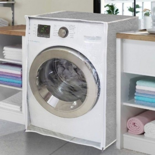 Capa Máquina De Lavar Abertura Frontal C/zíper Transparente