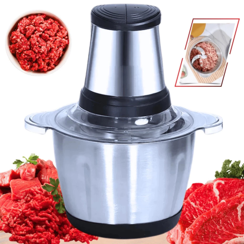Processador Elétrico de Alimentos 250W 2L Triturador Alho Cebola Carne Legumes Inox 110v / 220v
