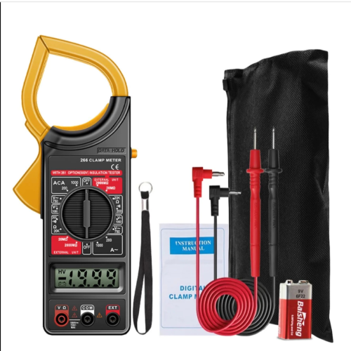 Alicate Amperímetro Digital ferramenta Portátil C/ Estojo C/ Bateria Voltimetro Multímetro